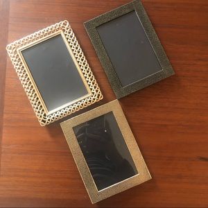 Three Picture frames  for 4” x 6” pictures. Border is 3/4” to 1” wide all around